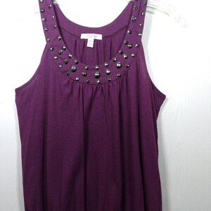 Lena Purple Tank w/embellished Neckline Size: Large